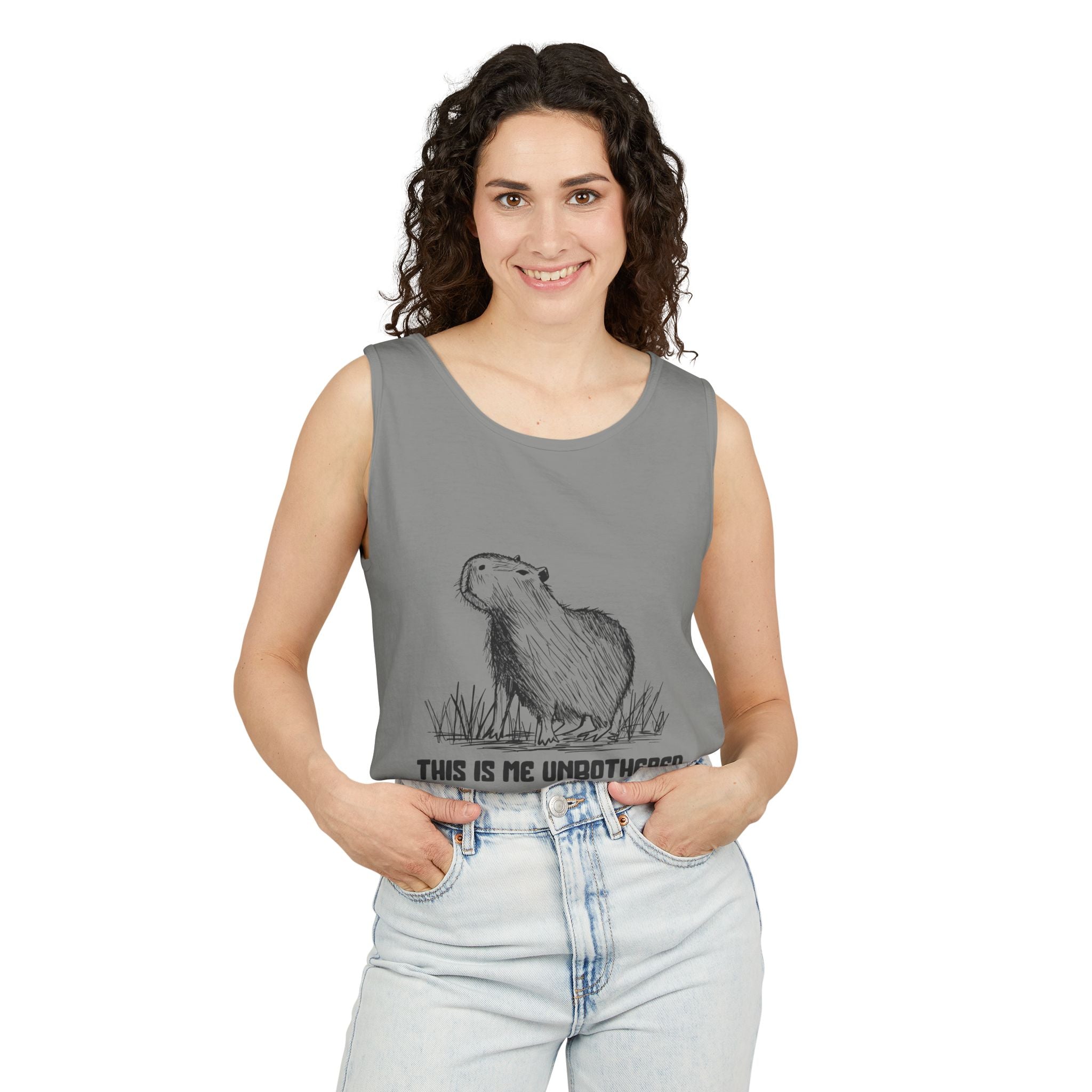 "This Is Me Unbothered" Funny Capybara Premium Comfort Colors Tank