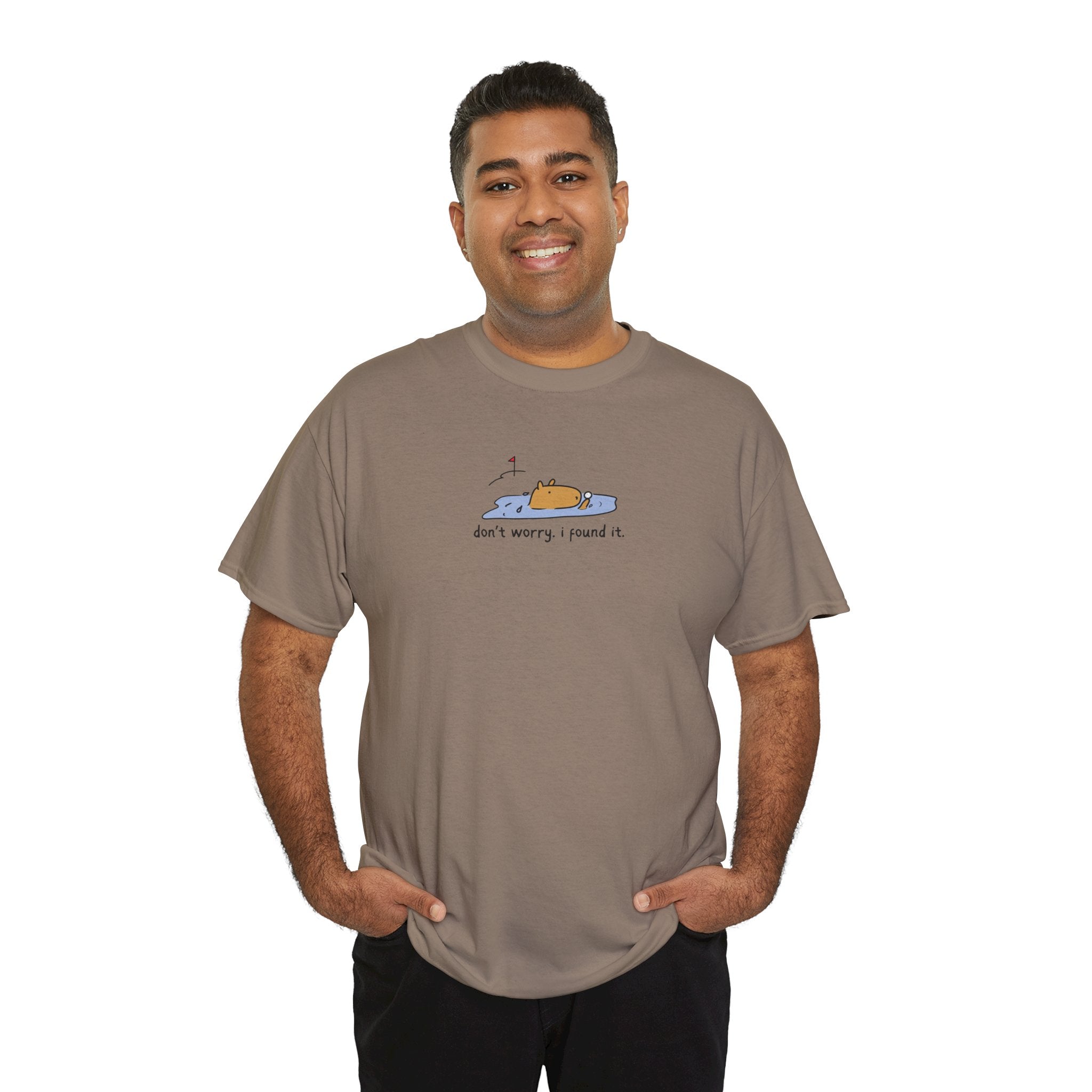 Don’t Worry, I Found It Capybara Golf Heavy Tee
