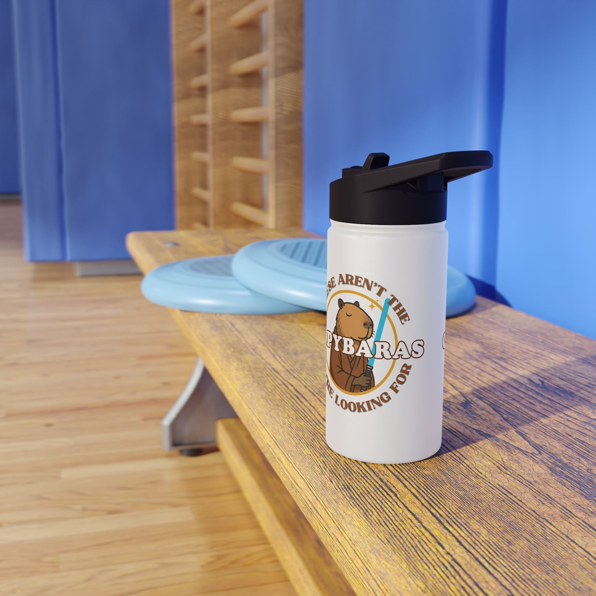 Star Wars Kids Water Bottle – These Aren’t the Capybaras You’re Looking For – Funny Obi-Wan Capybara Parody – 12oz Stainless Steel Bottle – Sci-Fi Gift