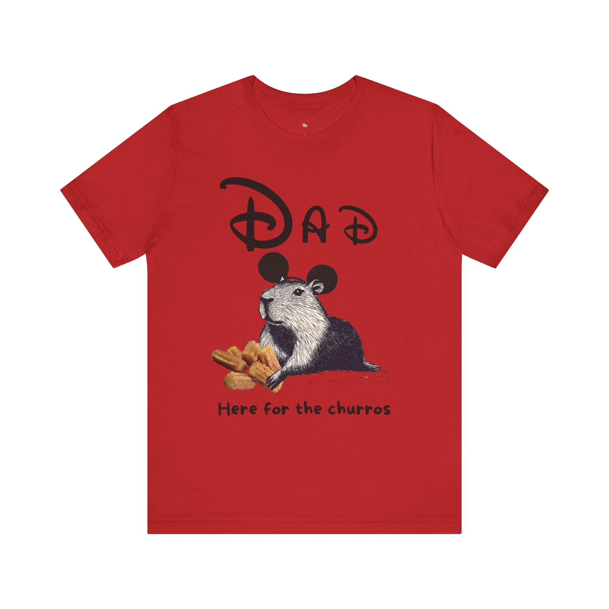 Dad Theme Park Here for the Churros Tee -  Capybara Snack Unisex Jersey Short Sleeve Shirt