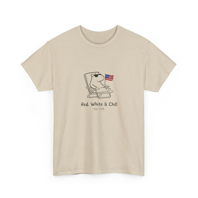 Funny USA Shirt – "Red, White & Chill" Capybara Heavy Tee