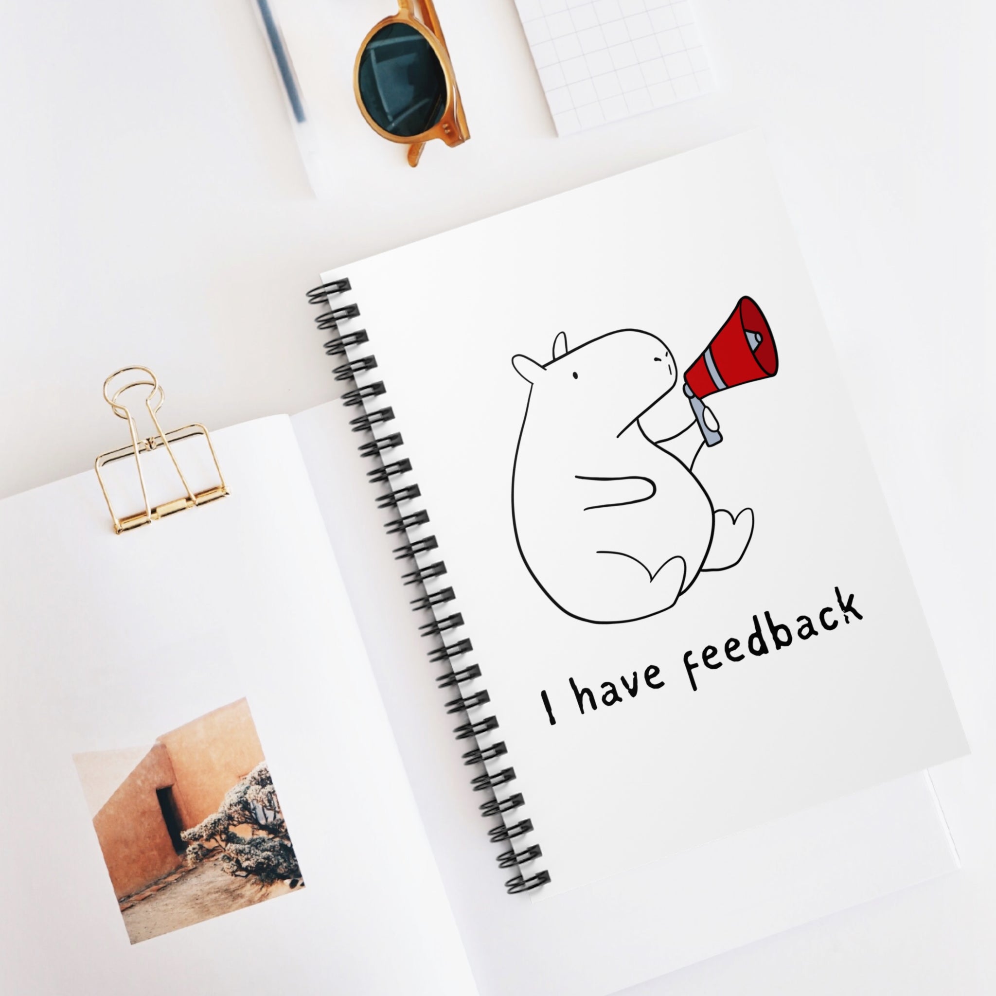 Funny Capybara Notebook – “I Have Feedback” Sarcastic Work Journal