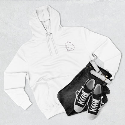 In My Unbothered Era Hoodie – Capybara Front Logo + Retro Sun Back Print – Premium Lane Seven Fleece Hoodie