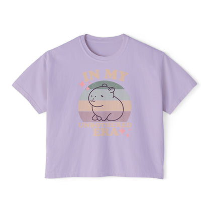 In My Unbothered Era  Chill Vibes Capybara - Women's Graphic Boxy Tee Shirt