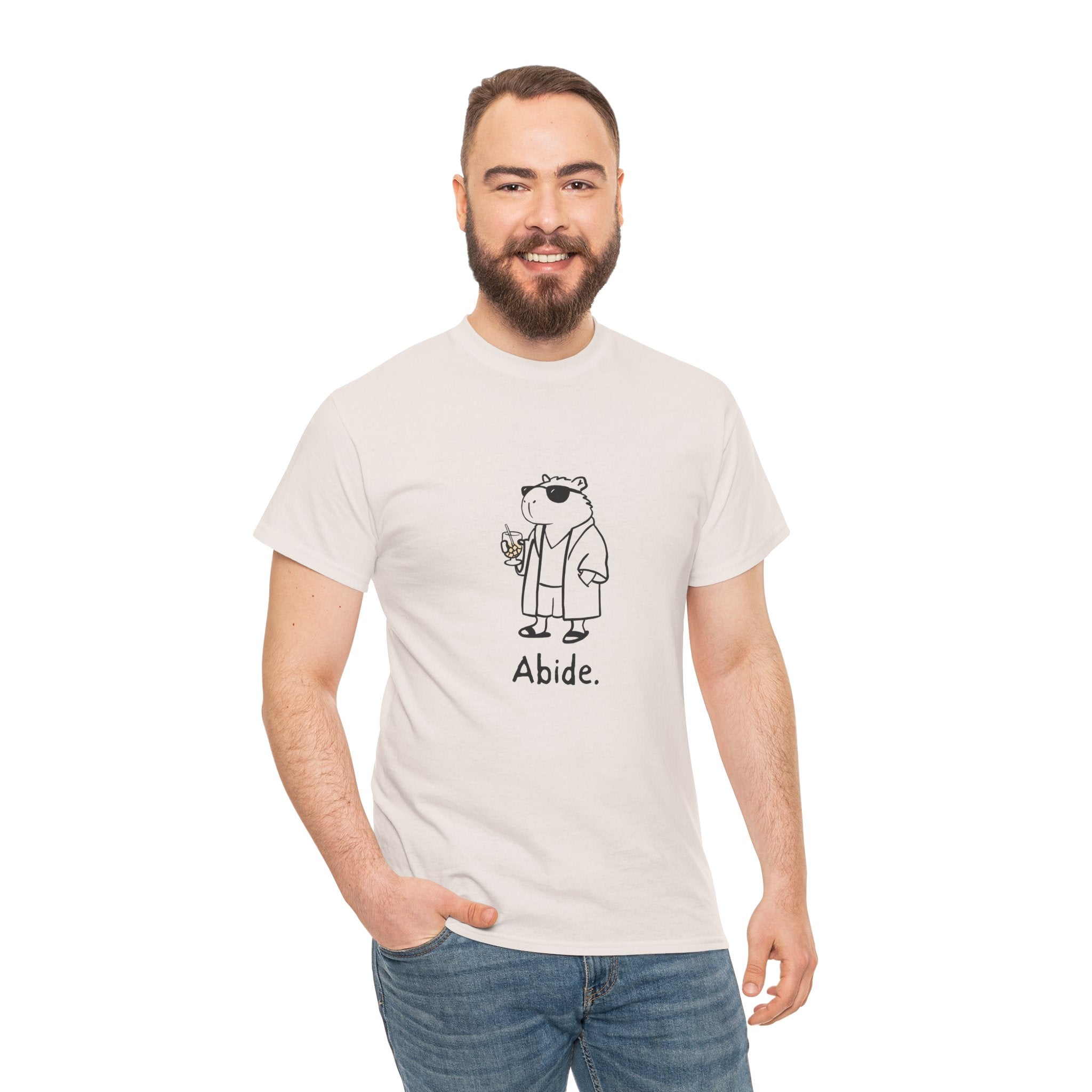 "Abide" Capybara Dude Heavy Tee