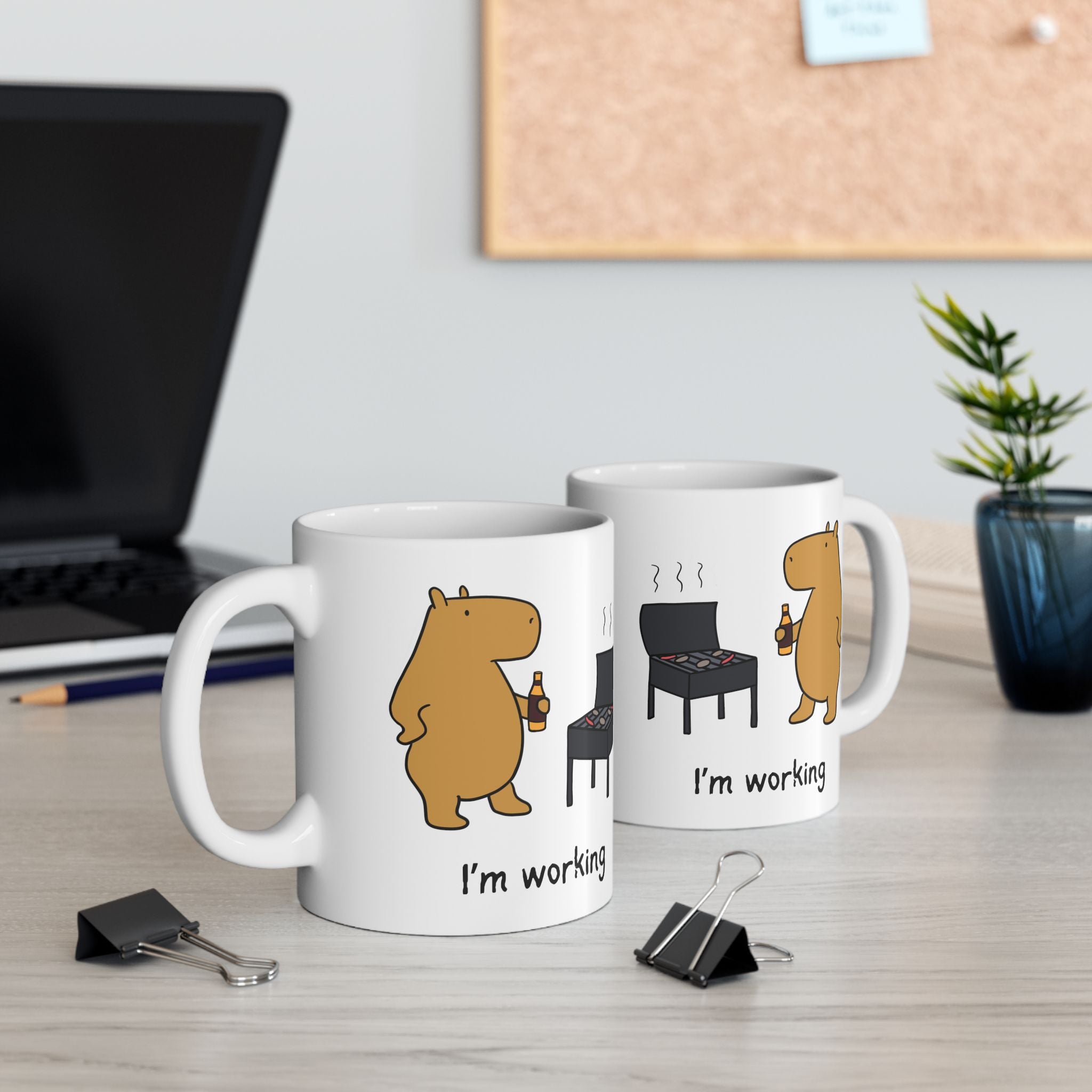 "I'm Working" Capybara Grillmaster Coffee Mug