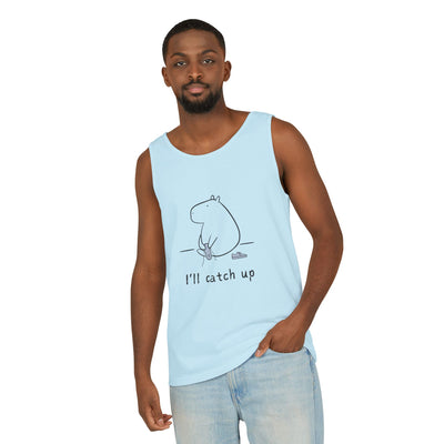Funny Capybara Tank Top – “I'll Catch Up’” Premium Comfort Colors Tank