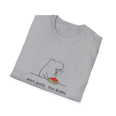 “More Pasta. Less Drama.” Capybara Softstyle Tee
