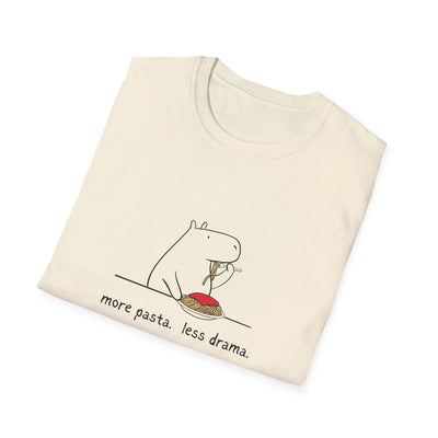 “More Pasta. Less Drama.” Capybara Softstyle Tee