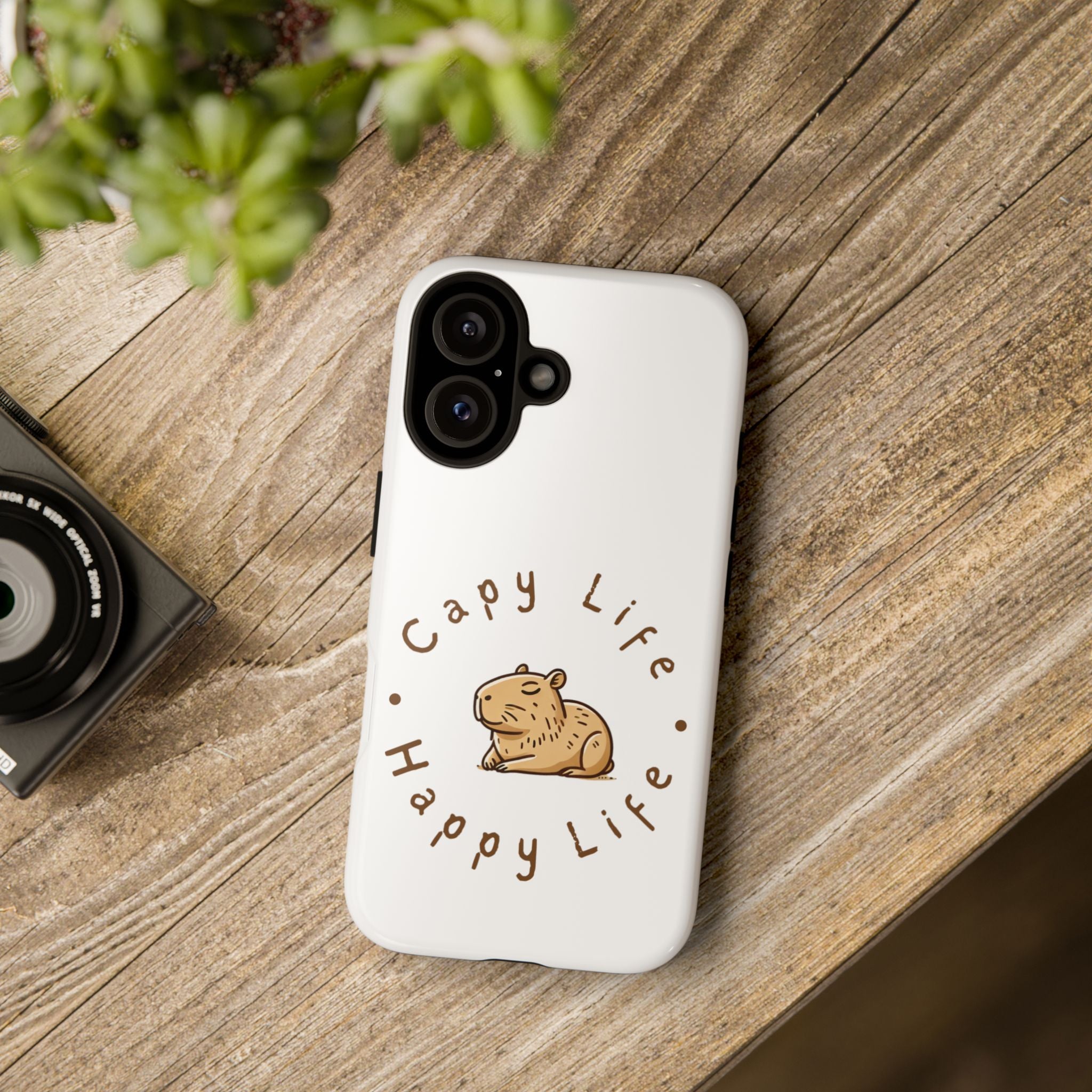 Capy Life Happy Life Signature Logo Phone Case