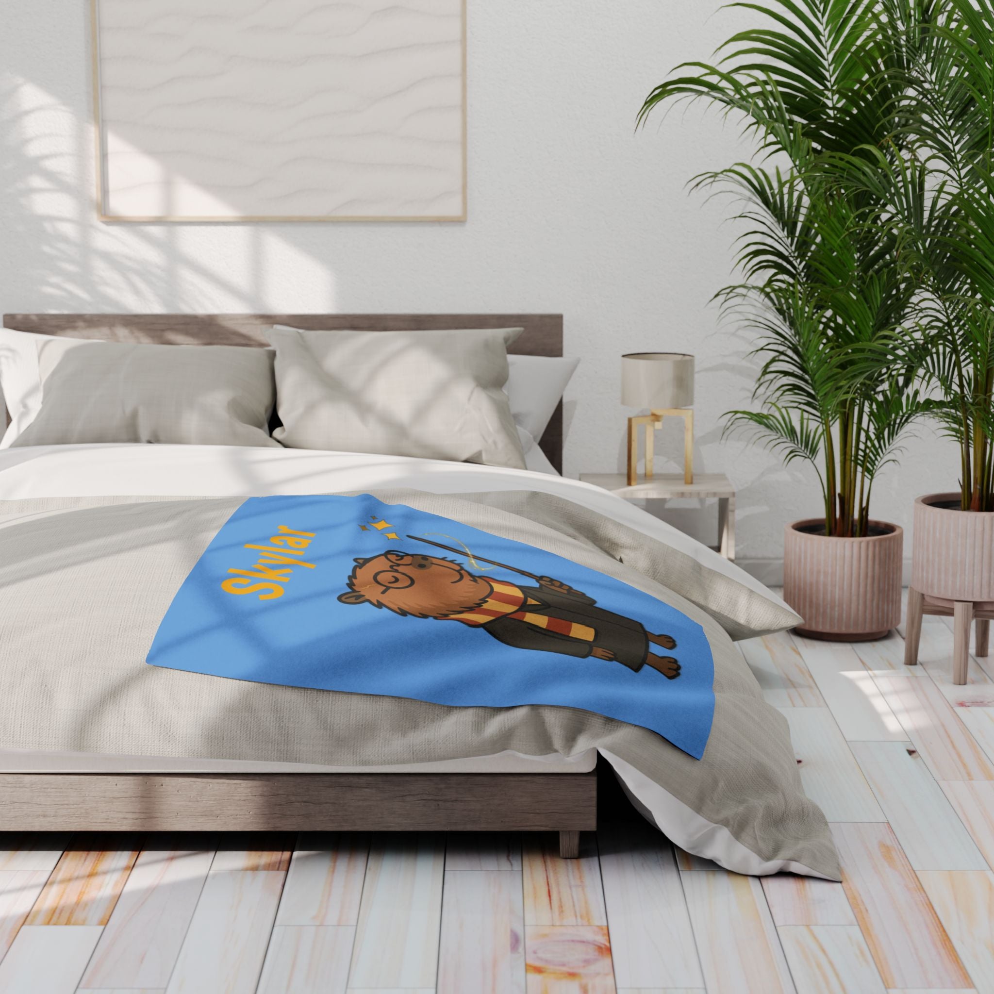 Hairy Potter Personalized Blanket | Custom Name Wizard Capybara Blanket