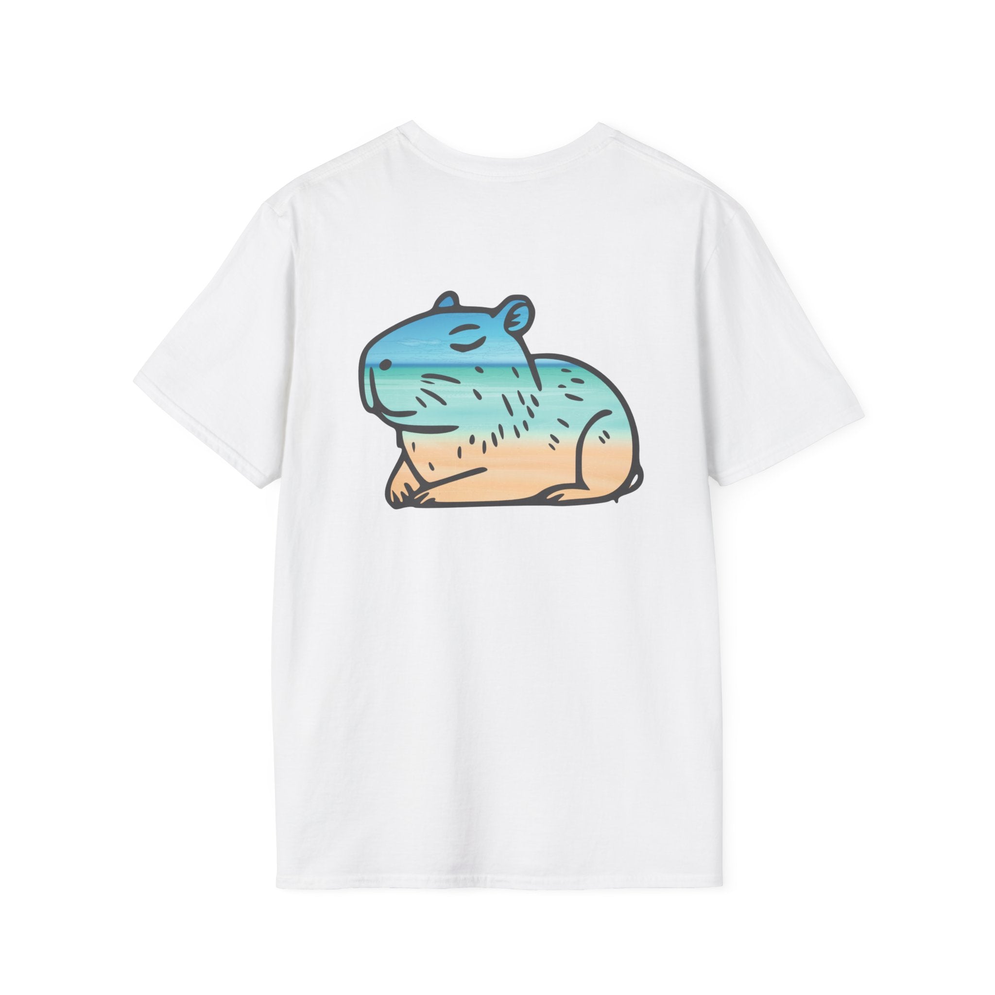 Ocean Chill Capybara Unisex Softstyle T-Shirt - Relaxed Fit Graphic Tee