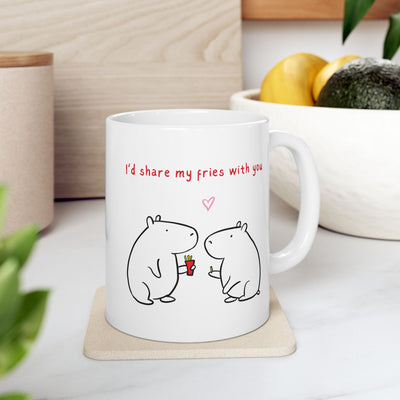 Capybara Valentine ceramic mug design - view 5