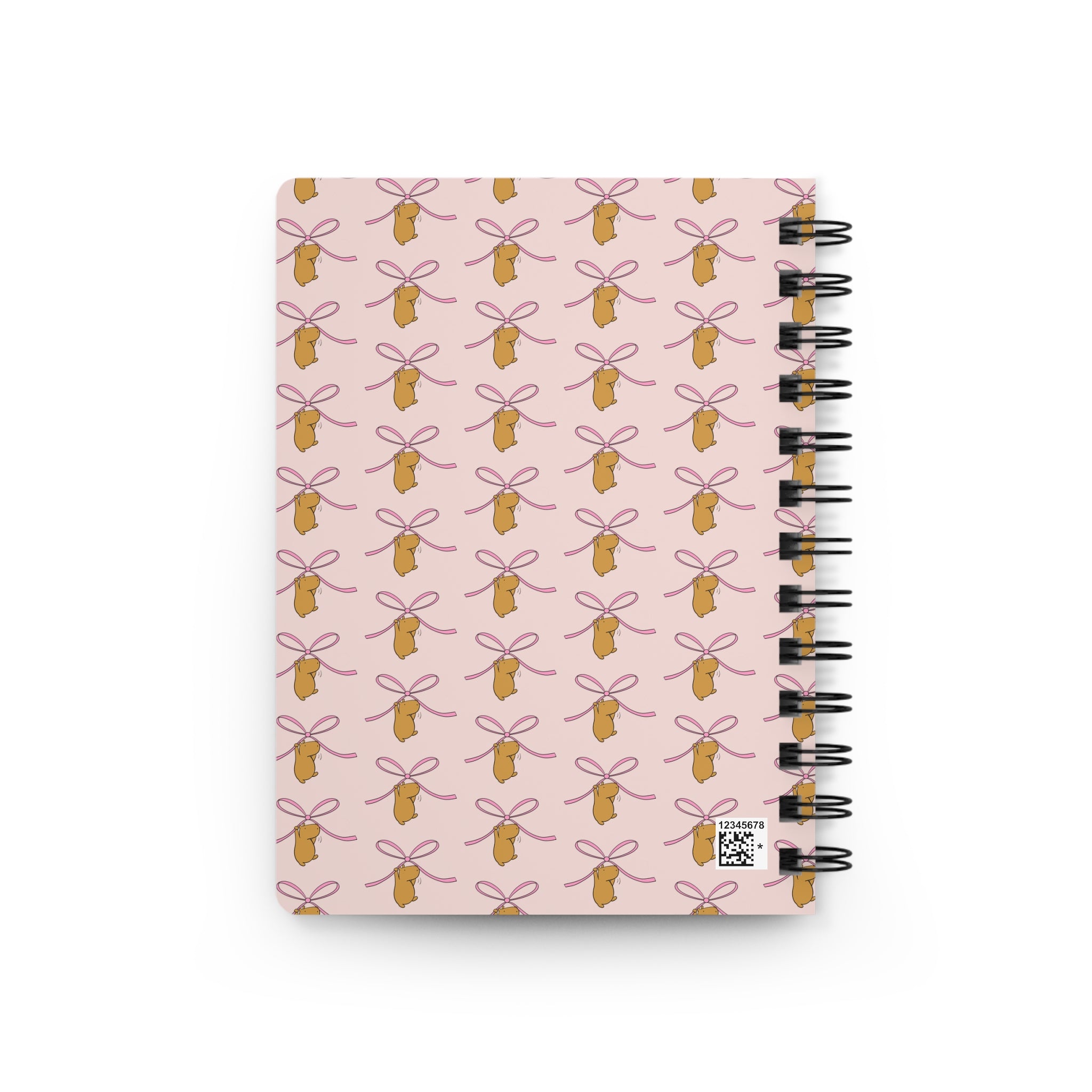 Cute Capybara Notebook – Pink Bow Pattern Journal