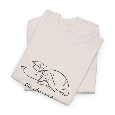 Funny Graduation Shirt – “Graduated (Barely)” Capybara Heavy Tee
