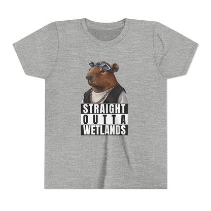 Straight Outta Wetlands II, Capybara Unisex Youth Tee