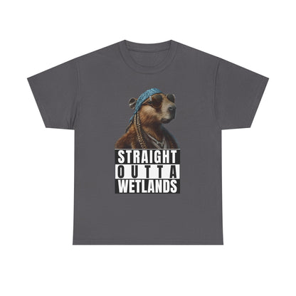 Straight Outta Wetlands, Capybara Unisex Adult Tee
