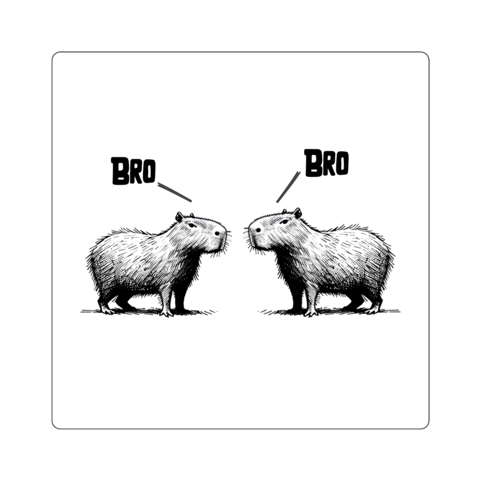 Bro Bro Sticker – Funny Capybara Meme Vinyl Sticker for Water Bottles & Laptops