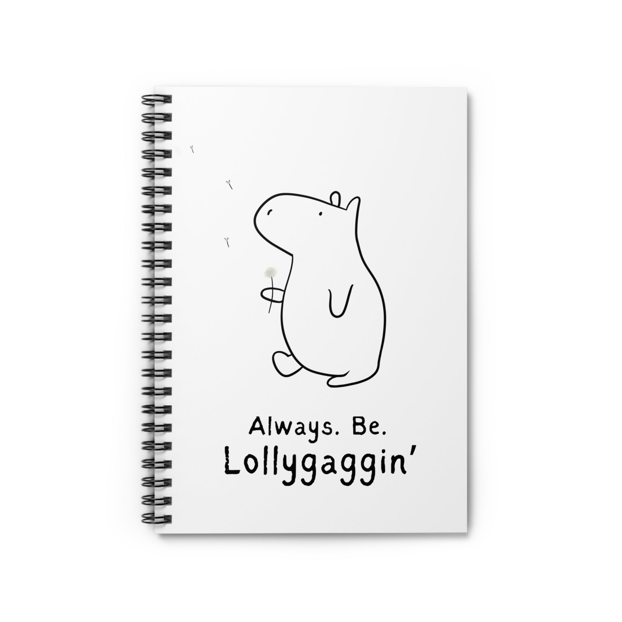 Minimalist Capybara Notebook – “Always Be Lollygaggin’” Journal
