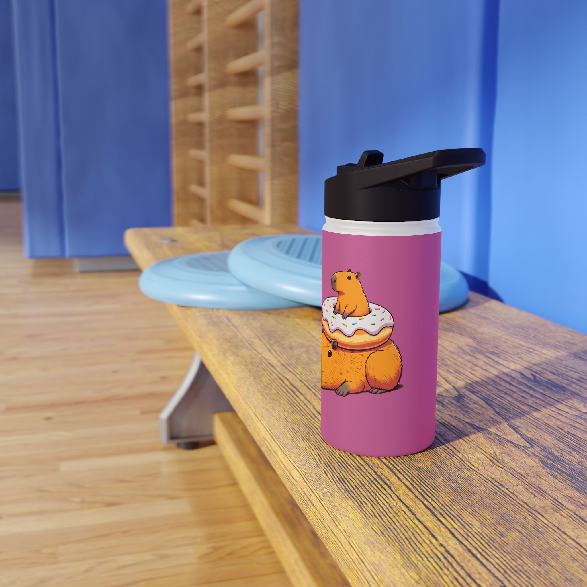 Personalized Donut Bliss Capybara Water Bottle | Funny Kids Water Bottle | Donut Lover Gift for Kids