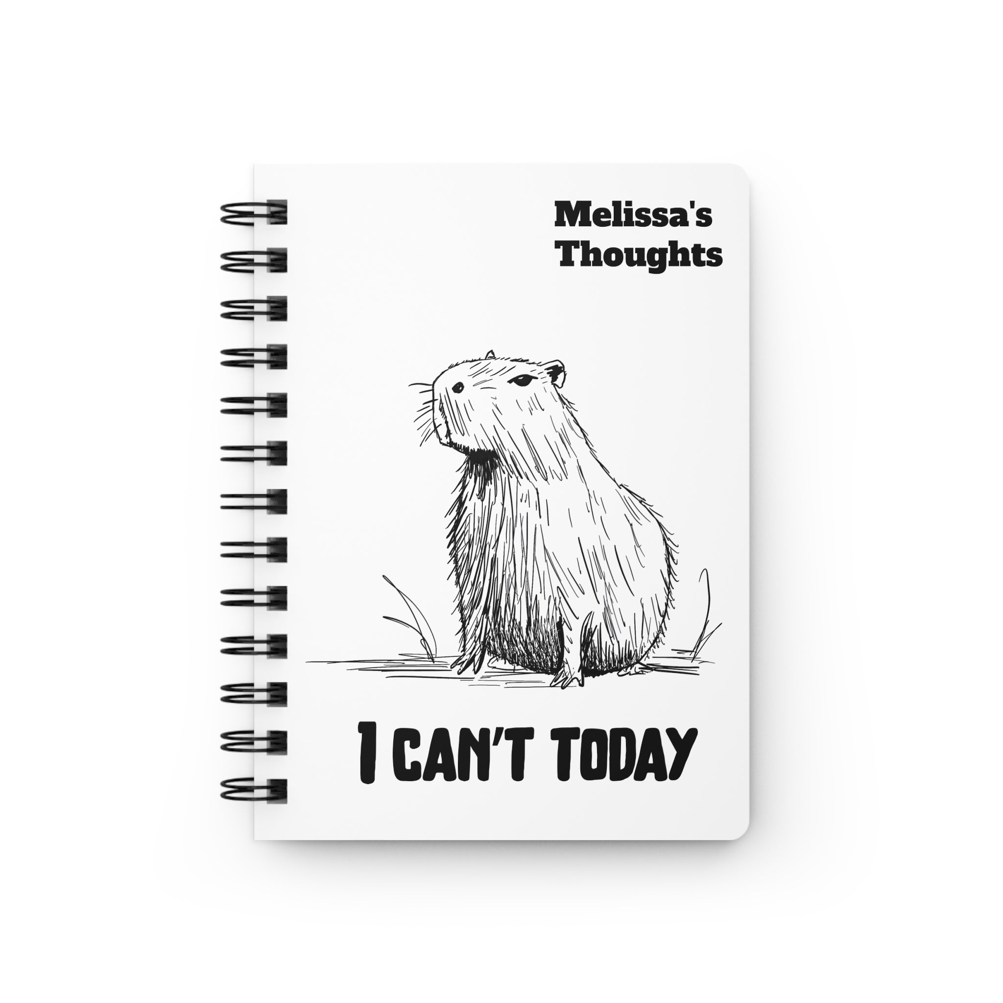 Personalized “I Can’t Today” Capybara Journal – Funny Custom Notebook