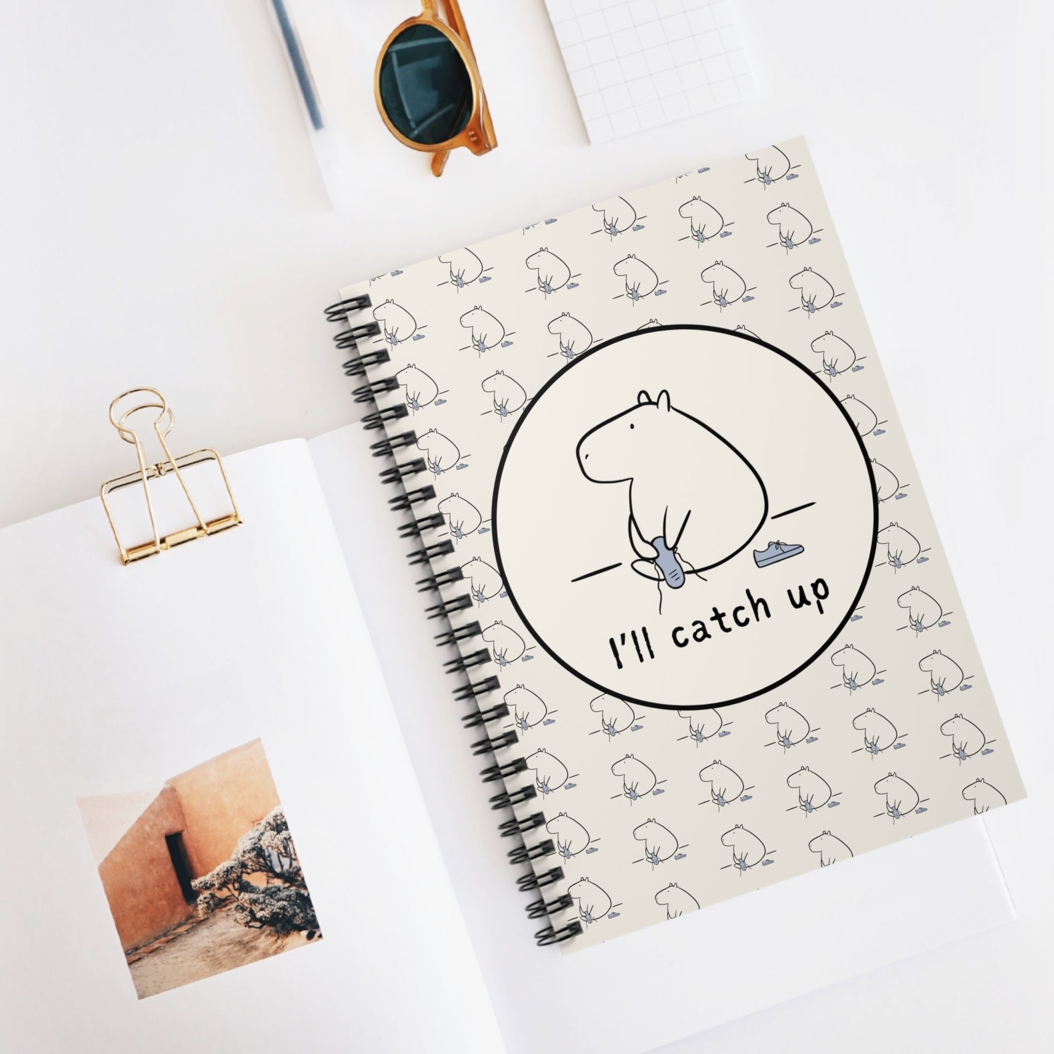 Funny Capybara Notebook – “I’ll Catch Up” Journal