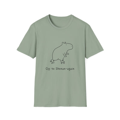 "Off to Shenan-again" Capybara Funny Adult Tee