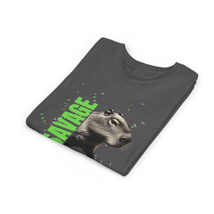 Personalized Streetwear Capybara 'Savage' Design - Youth Unisex Tee