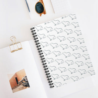 Minimalist Capybara Spiral Notebook – Mom and Baby Pattern Journal