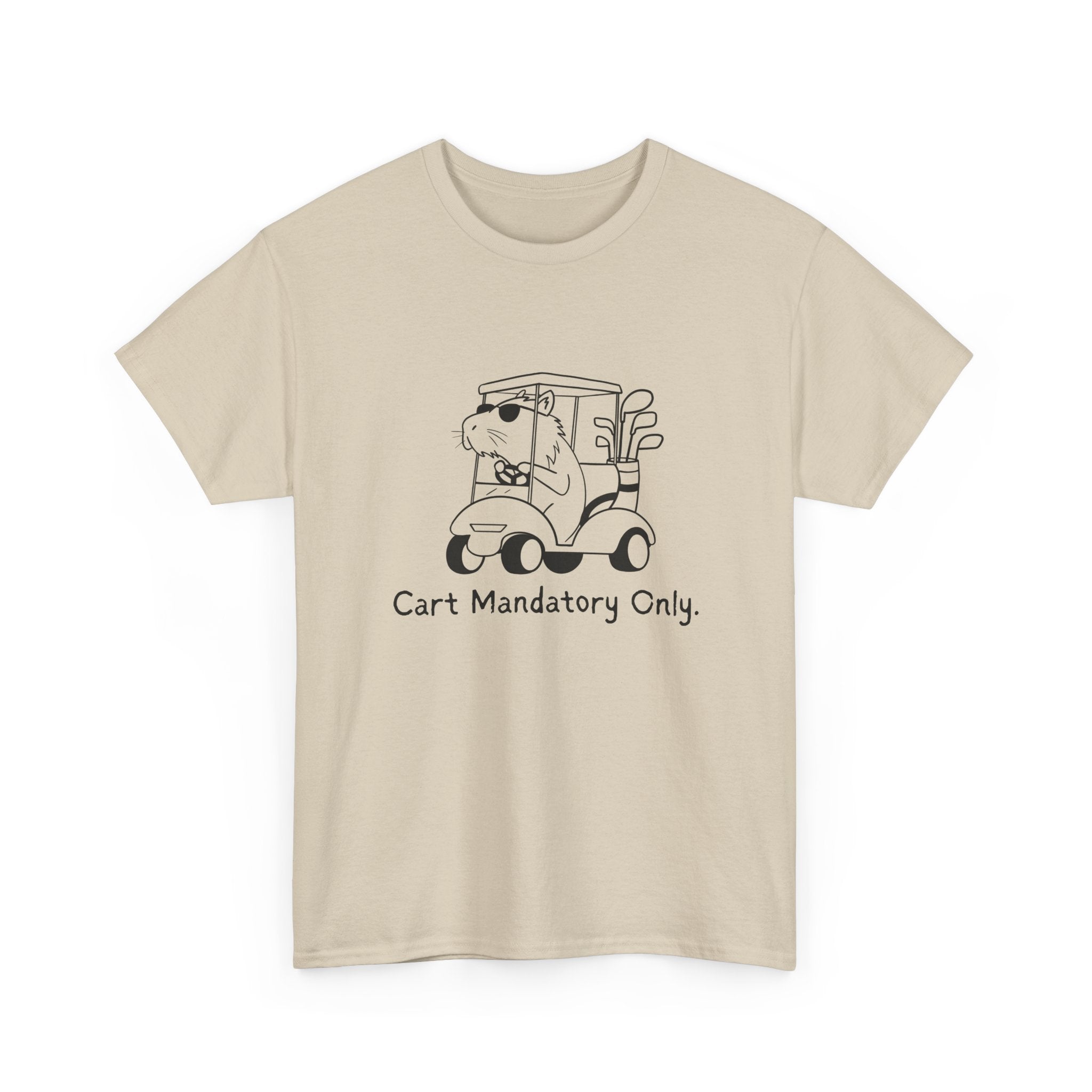 Funny Golf Shirt "Cart Path Mandatory" Capybara Golf Heavy Tee