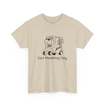 Funny Golf Shirt "Cart Path Mandatory" Capybara Golf Heavy Tee