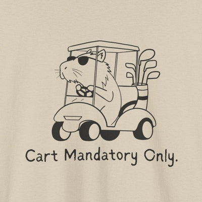 Funny Golf Shirt "Cart Path Mandatory" Capybara Golf Heavy Tee