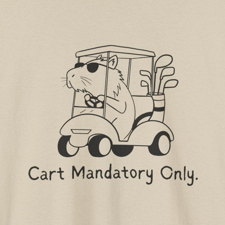 Funny Golf Shirt "Cart Path Mandatory" Capybara Golf Heavy Tee