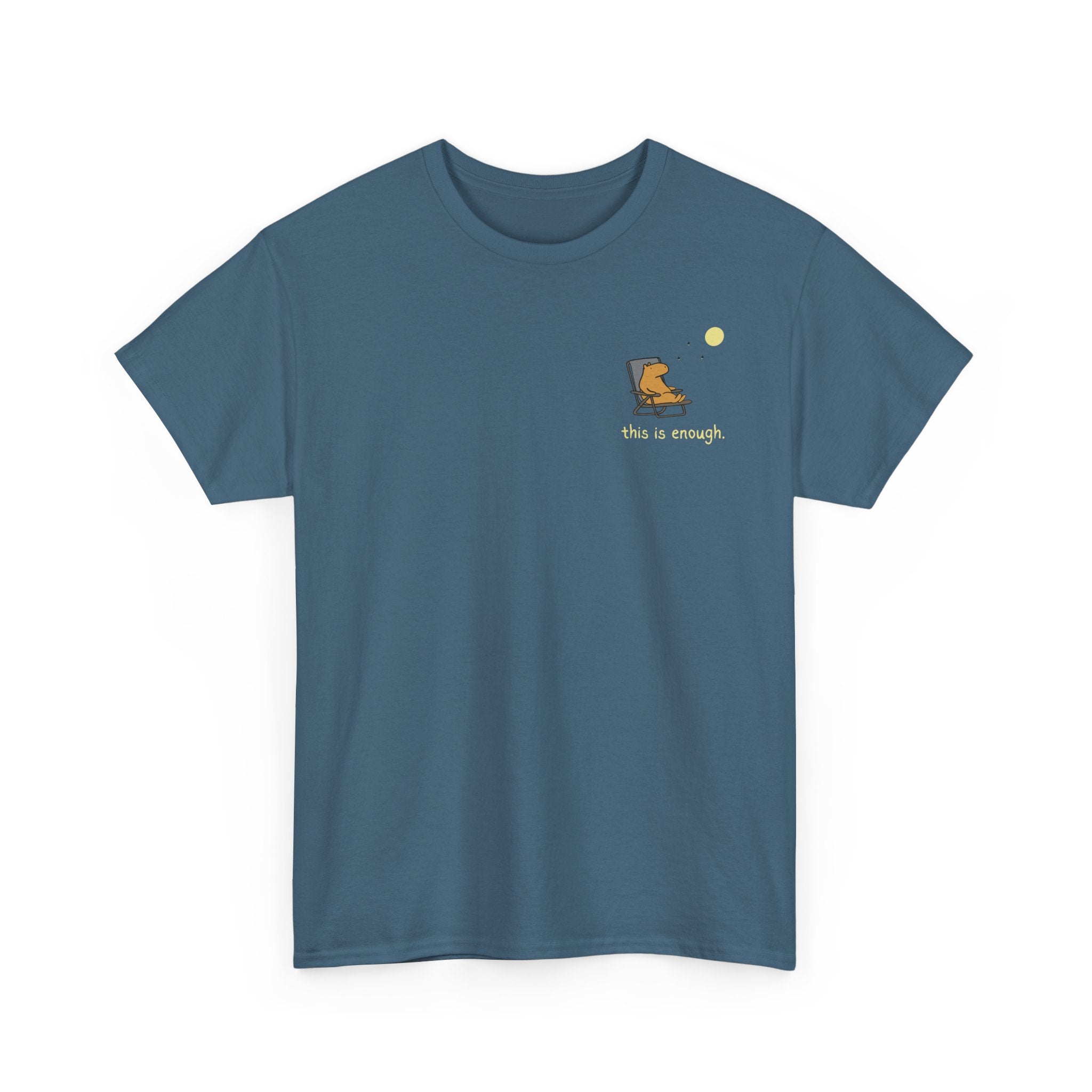 “This Is Enough” Left Chest Capybara Moonlight Heavy Tee