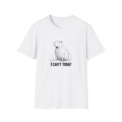 Funny Adult Tee - "I Can't Today" Capybara Softstyle Tee