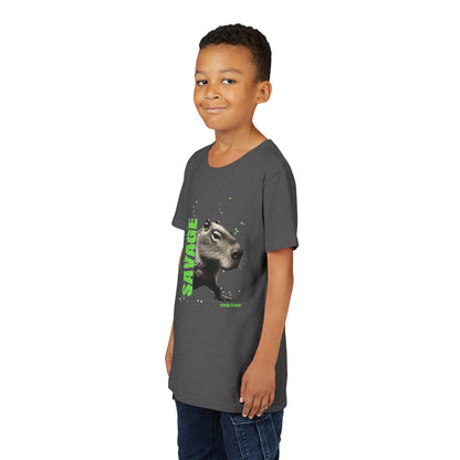 Personalized Streetwear Capybara 'Savage' Design - Youth Unisex Tee