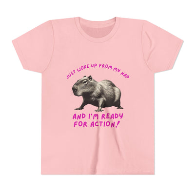 Just Woke Up From My Nap, Ready for Action! - Unisex Youth Tee - detail view