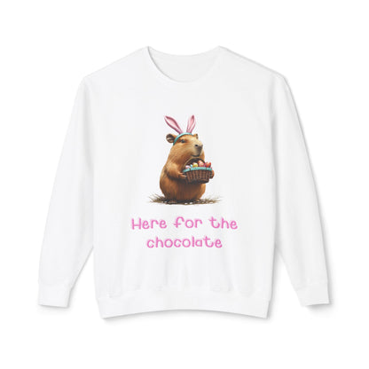 Here for the Chocolate - Unisex Lightweight Crewneck Sweatshirt (ADULT)