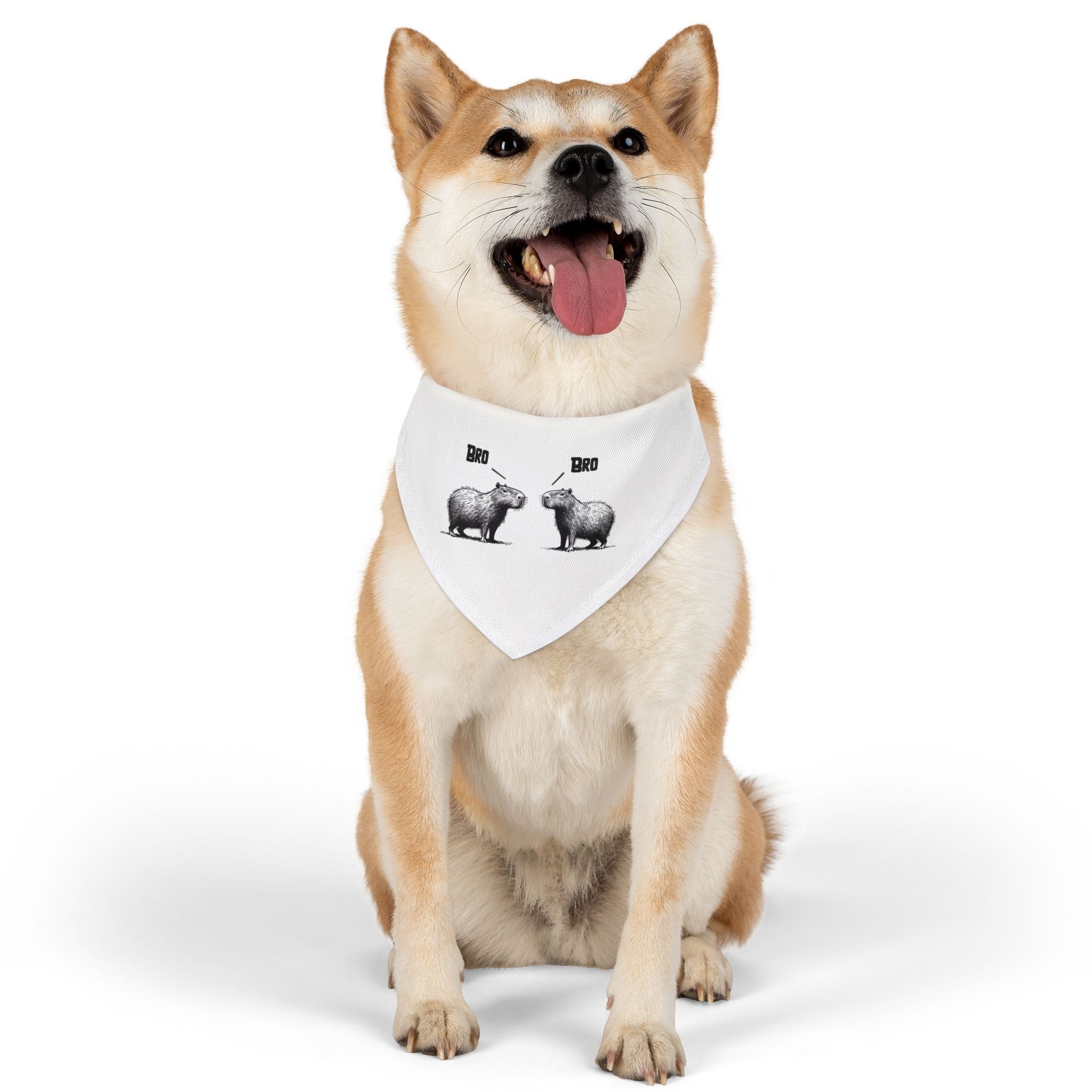 Funny Pet Bandana Collar for Chill Dogs - Bro Bro Capybara Design