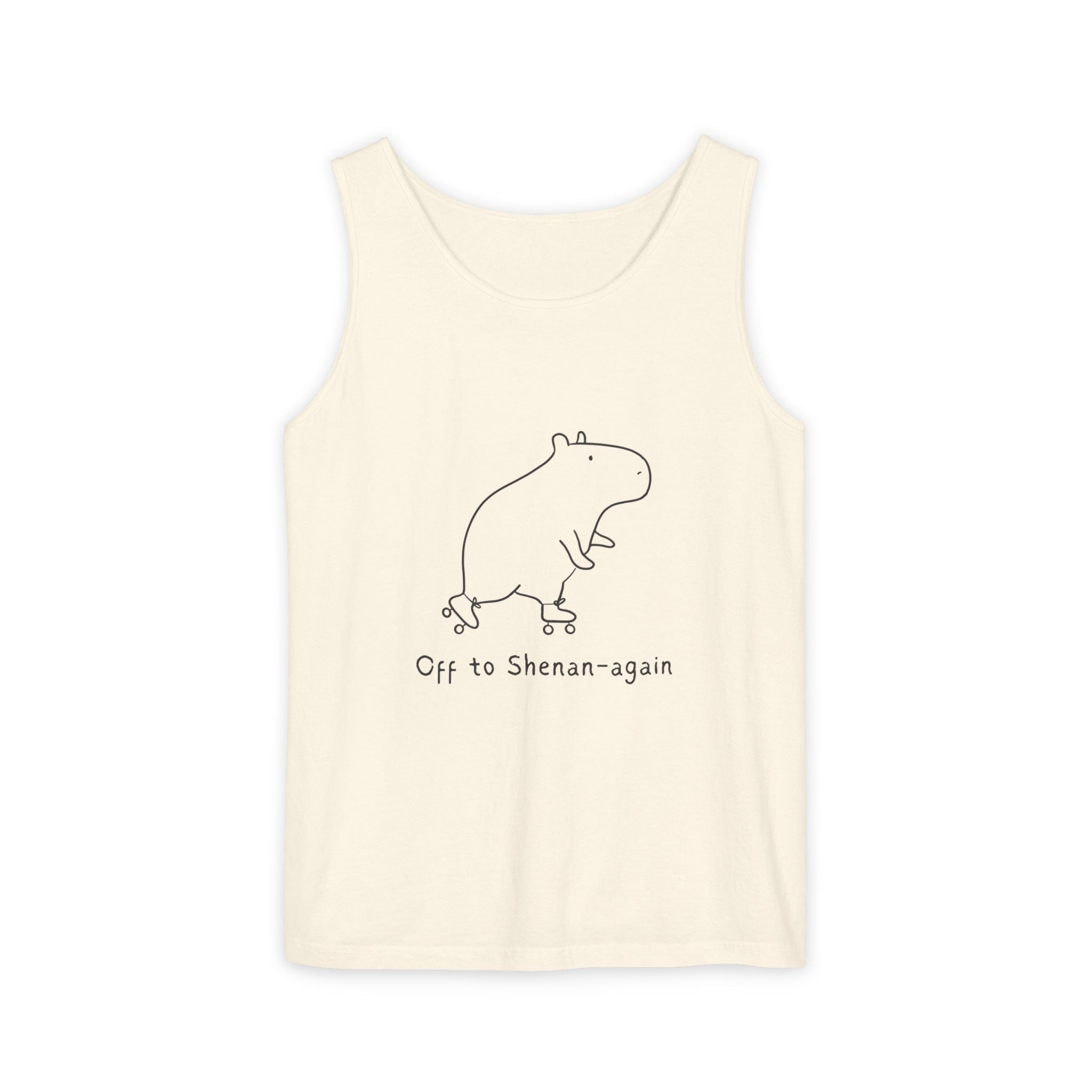 Funny Capybara Tank Top – “Off to Shenan-again’” Premium Comfort Colors Tank