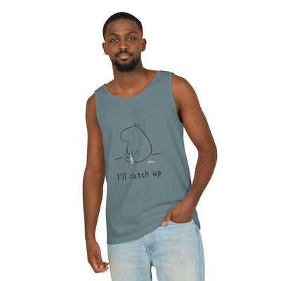 Funny Capybara Tank Top – “I'll Catch Up’” Premium Comfort Colors Tank