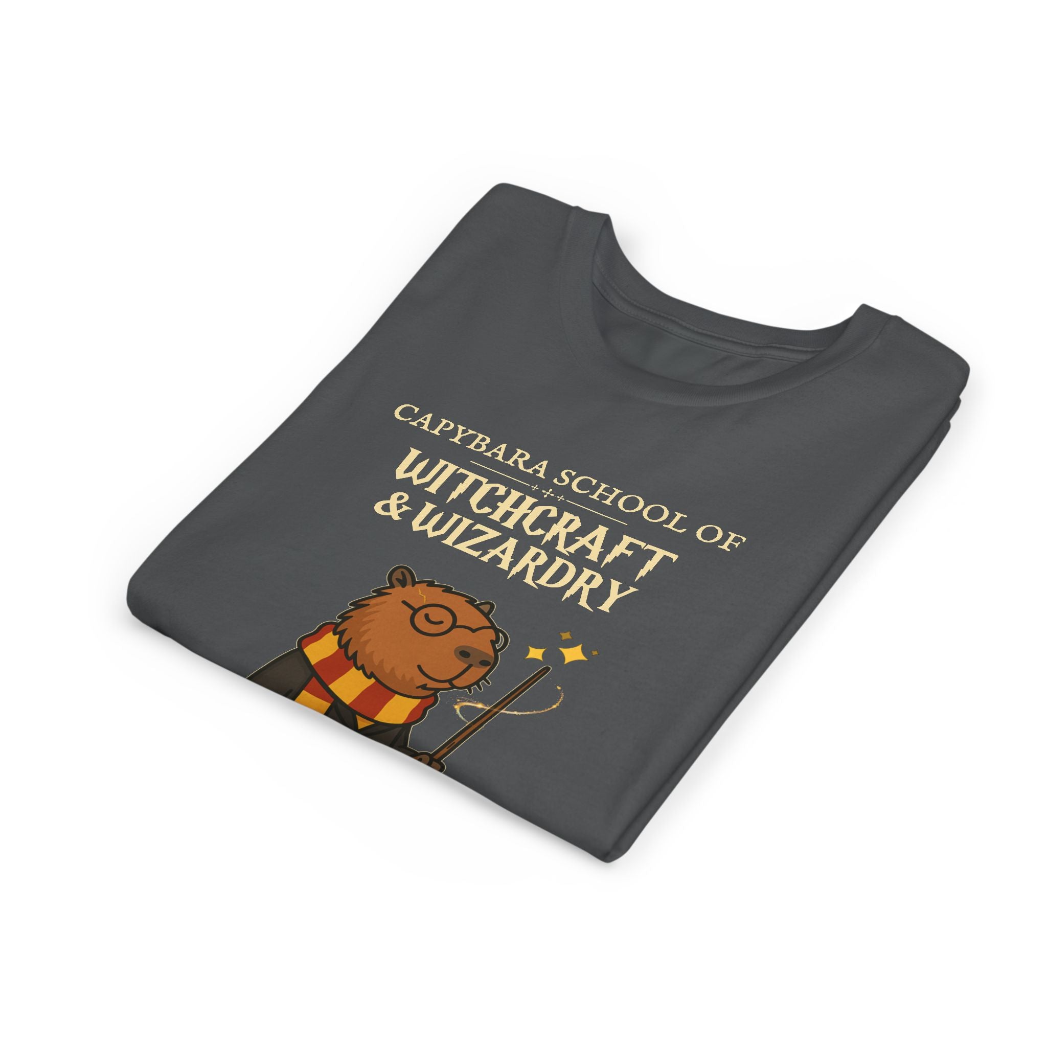 Whimsical Youth Tee - Capybara School of Witchcraft & Wizardry, Funny Hairy Potter Parody | Magical Fandom Gift |  Youth Hairy Potter Unisex Tee
