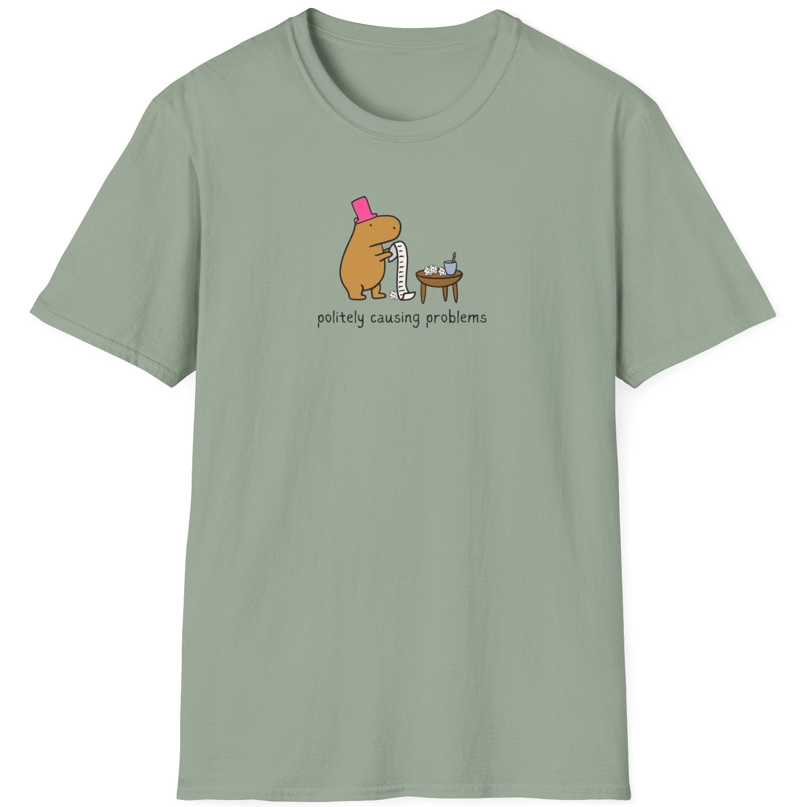 Politely causing problems - Softstyle Adult T-Shirt