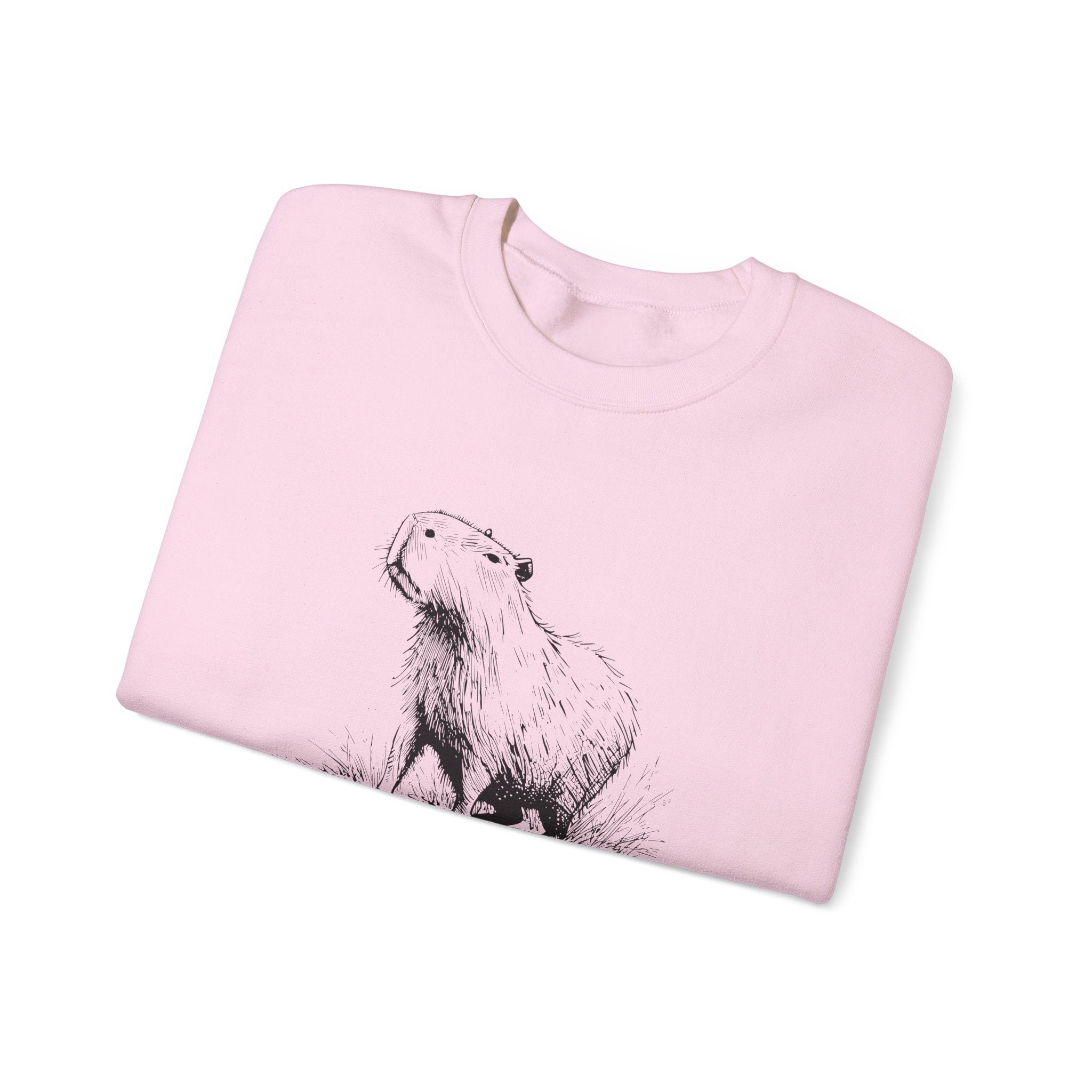 Unisex Capybara Sweatshirt - This Is Me Unbothered | Cozy Minimalist Crewneck