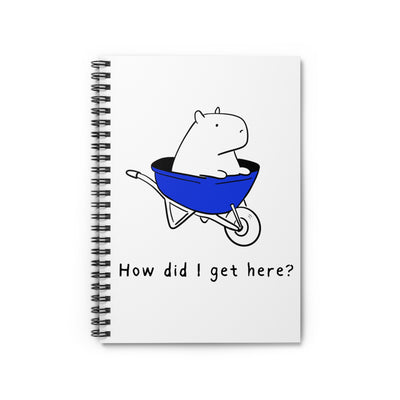 Funny Capybara Notebook – “How Did I Get Here?” Humor Journal