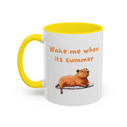 Wake Me When It's Summer - Fun Accent Coffee Mug