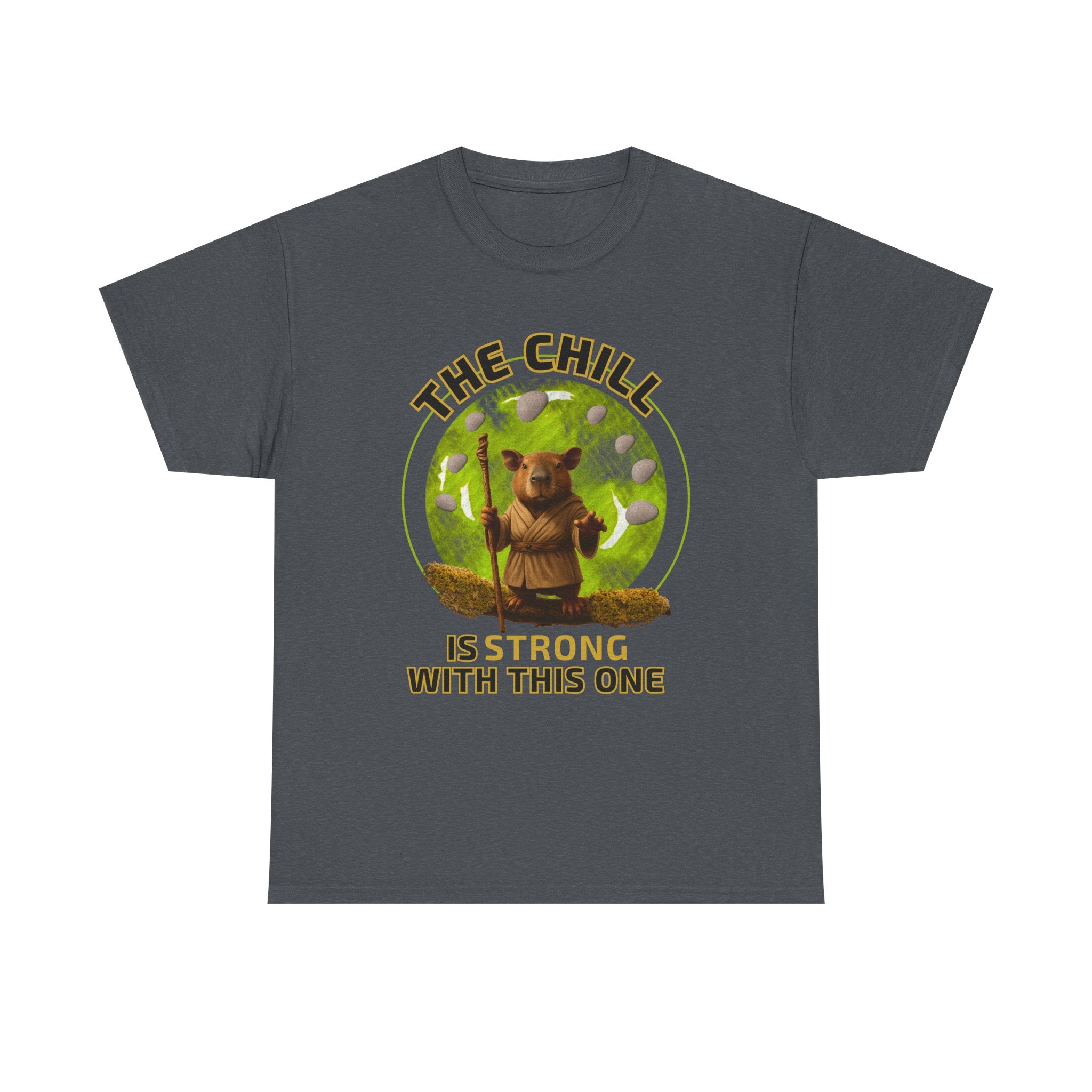 Star Wars Yoda Shirt – Funny Chill Capybara Tee – The Chill Is Strong With This One – Parody T-Shirt for Men Women – Nerdy Gift Idea Unisex Tee