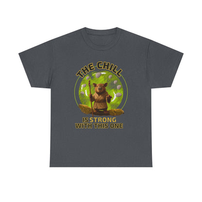 Star Wars Yoda Shirt – Funny Chill Capybara Tee – The Chill Is Strong With This One – Parody T-Shirt for Men Women – Nerdy Gift Idea Unisex Tee