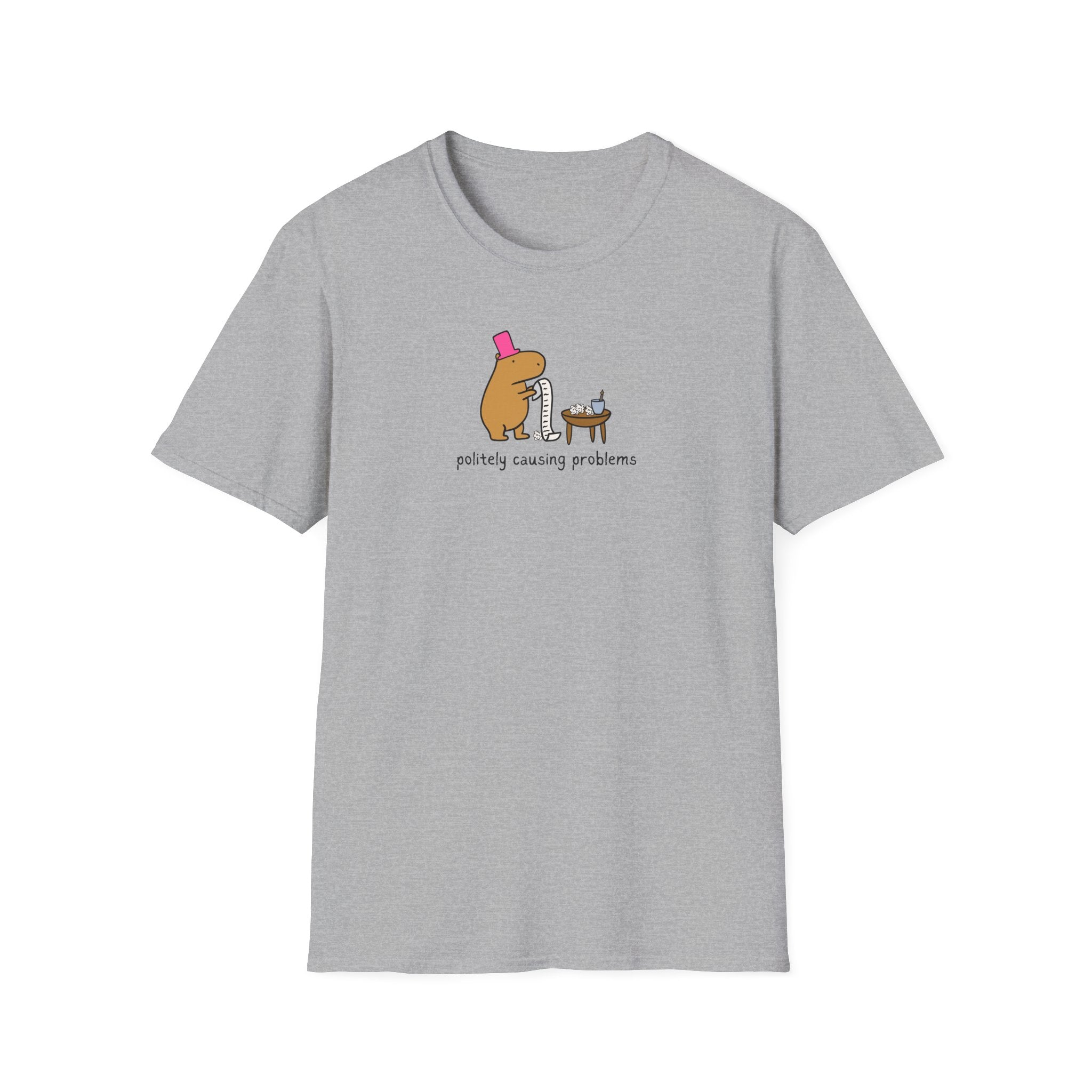 Politely causing problems - Softstyle Adult T-Shirt