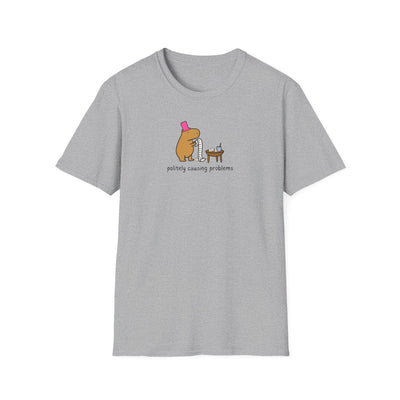 Politely causing problems - Softstyle Adult T-Shirt
